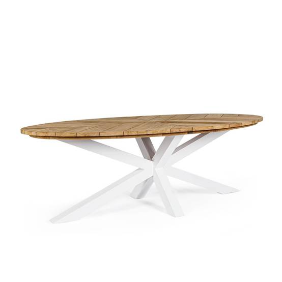 Autre - Table à manger de jardin ovale en teck et métal L240 - CAP FERRET - Image 1