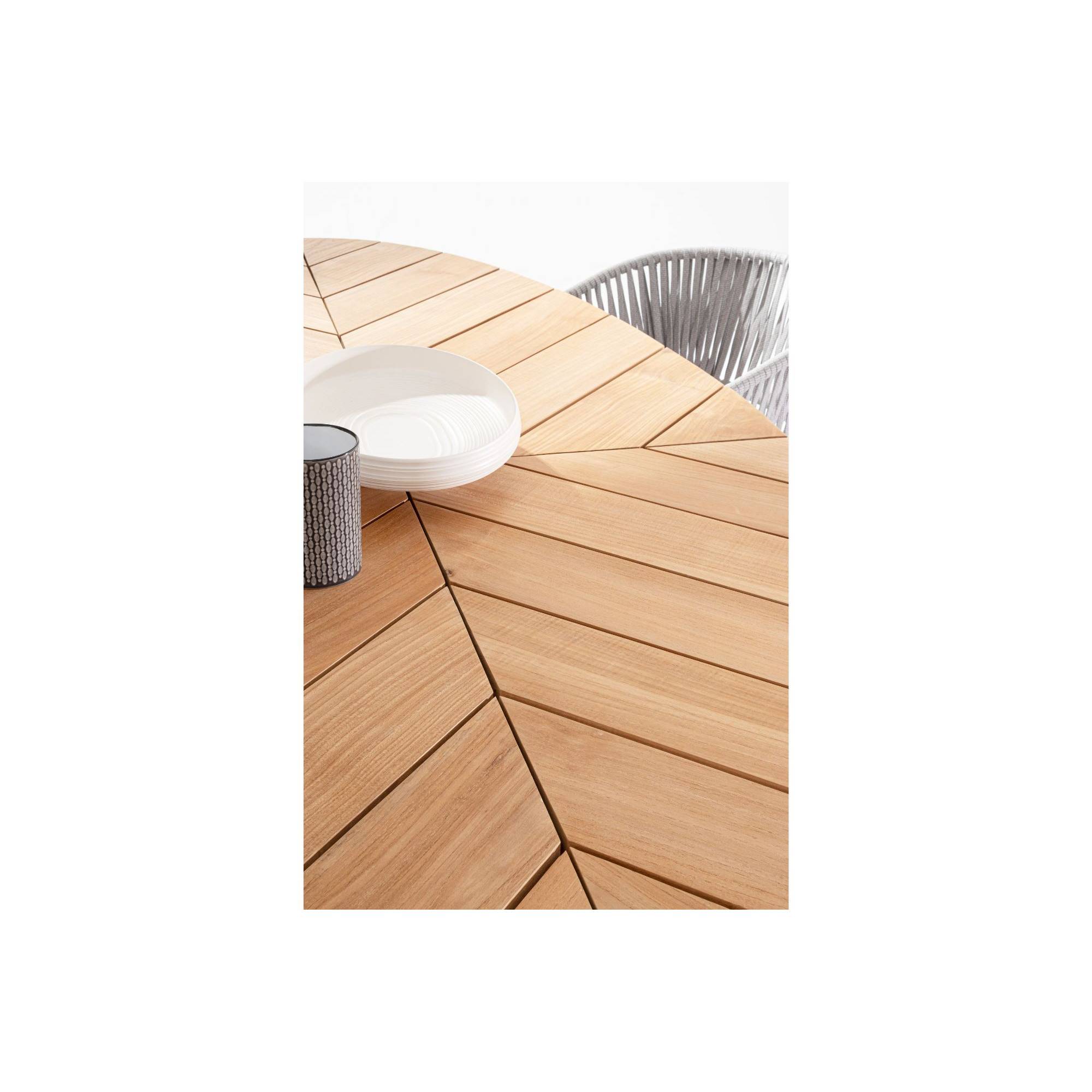 Autre - Table à manger de jardin ovale en teck et métal L240 - CAP FERRET - Image 8