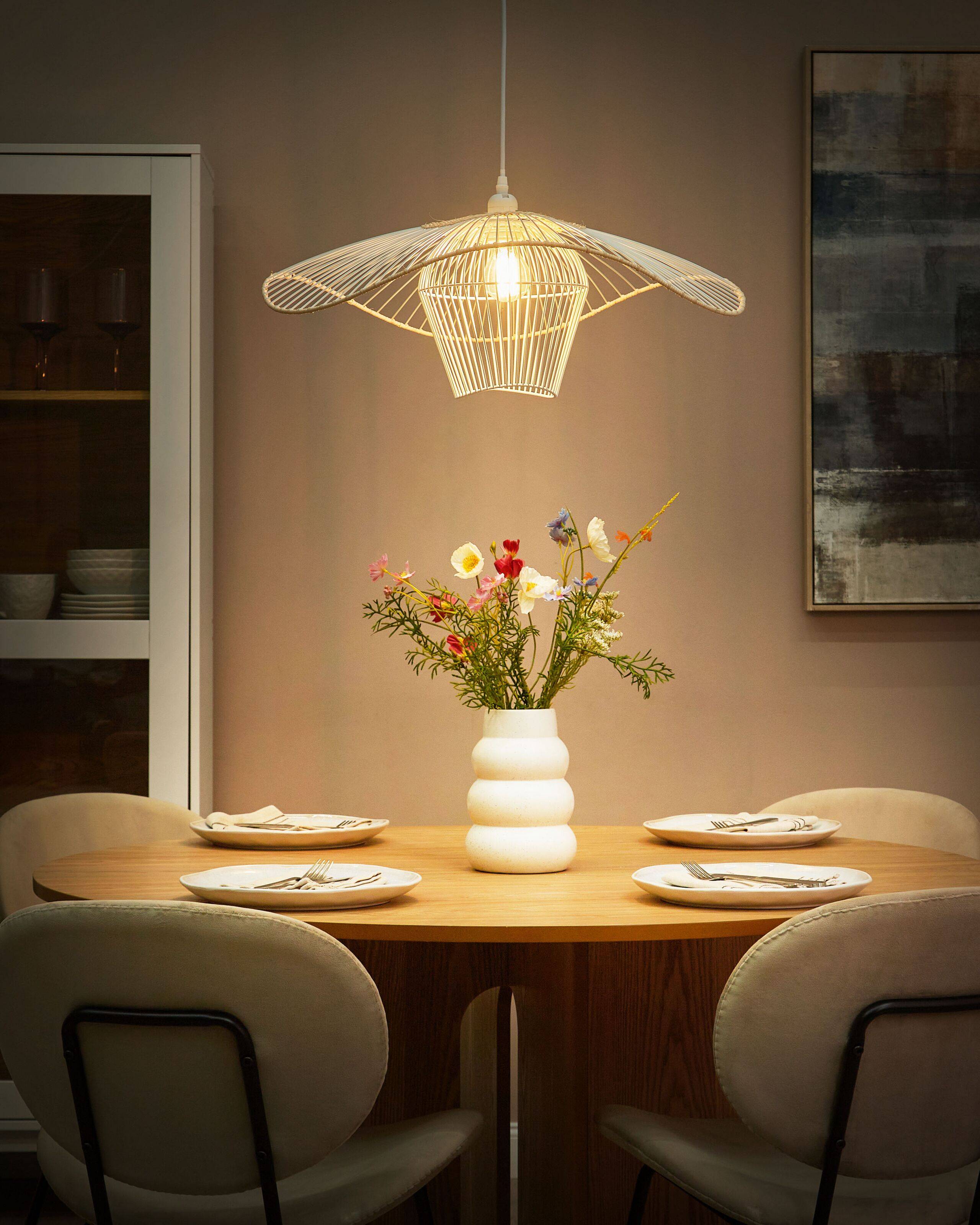 Beliani - Lampe suspension Métal Blanc LUNGA - Beliani - Image 1