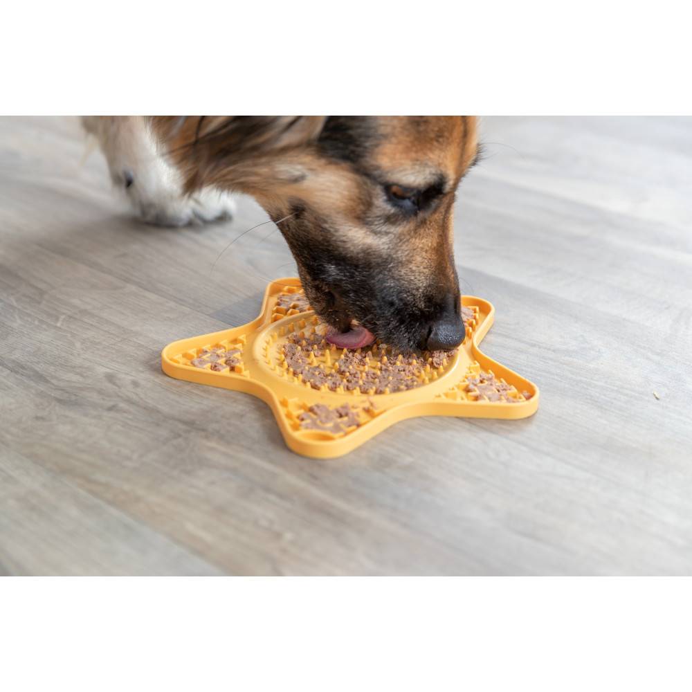 Trixie - Assiette à lécher étoile Lick'n'Snack 23.5 cm jaune pour chien - Image 2