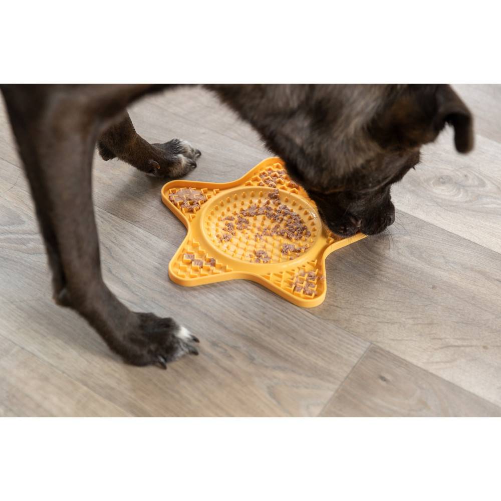 Trixie - Assiette à lécher étoile Lick'n'Snack 23.5 cm jaune pour chien - Image 4