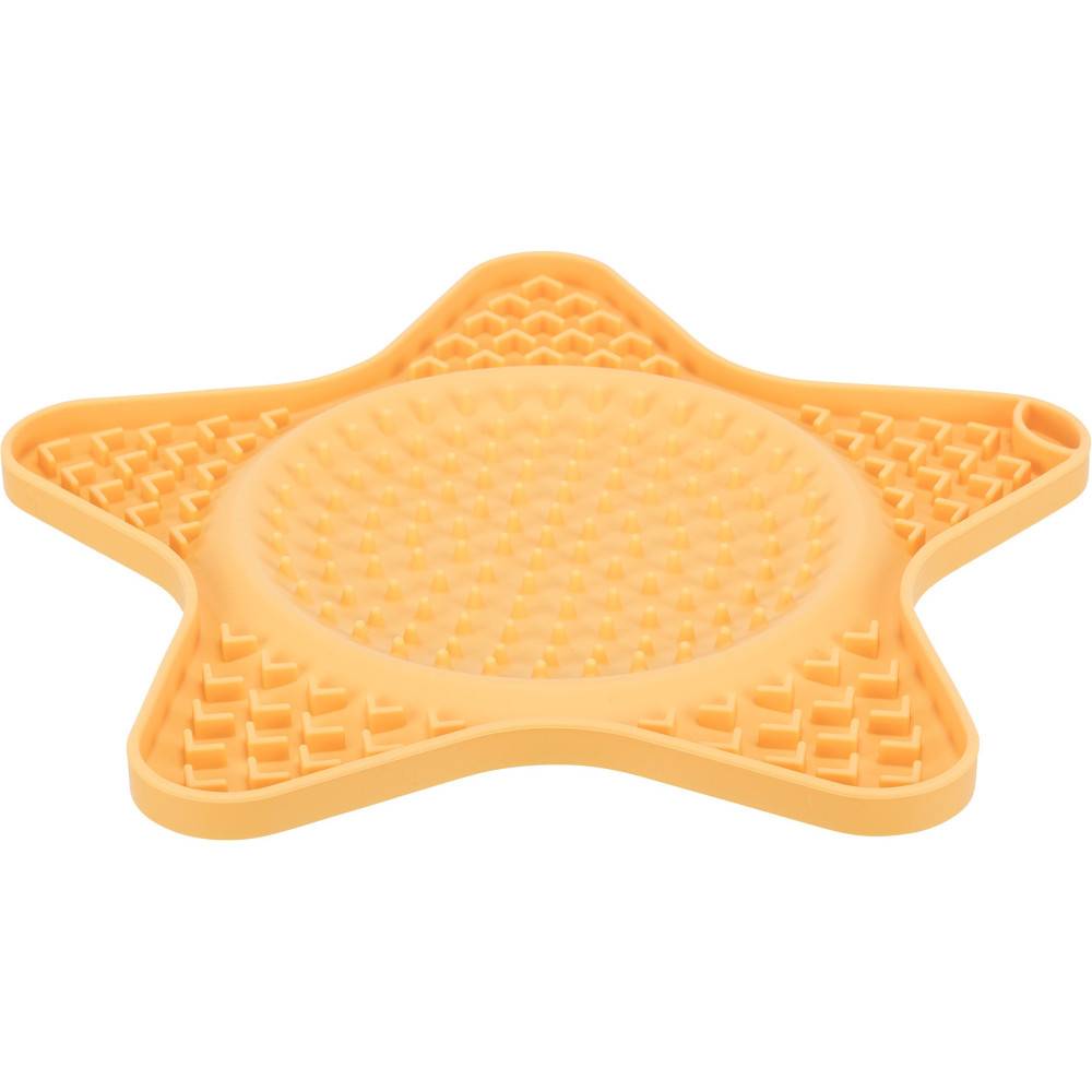 Trixie - Assiette à lécher étoile Lick'n'Snack 23.5 cm jaune pour chien - Image 1