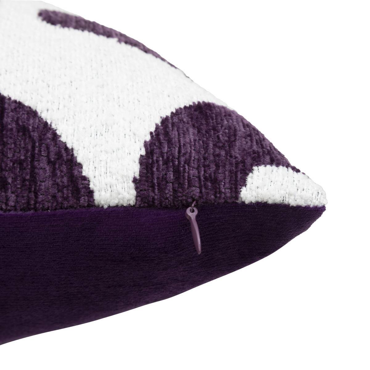 Atmosphera - Coussin décoratif jacquard chenille Violet 40 x 40 cm - Image 3