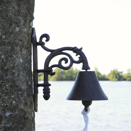Cloche de jardin de porte ancienne en fonte marron 20 x 13 cm Chemin de campagne - Image 3