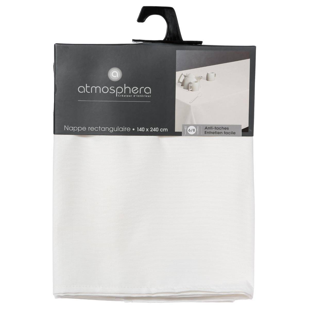 Atmosphera - Nappe anti-tâche "Lallie" blanc ivoire 140x240cm - Atmosphera Créateur d'intérieur - Image 2