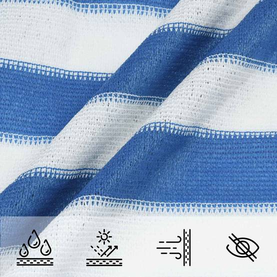 Voile d'ombrage HDPE bleu et blanc 400 x 250 cm - PANGIVO - Image 3