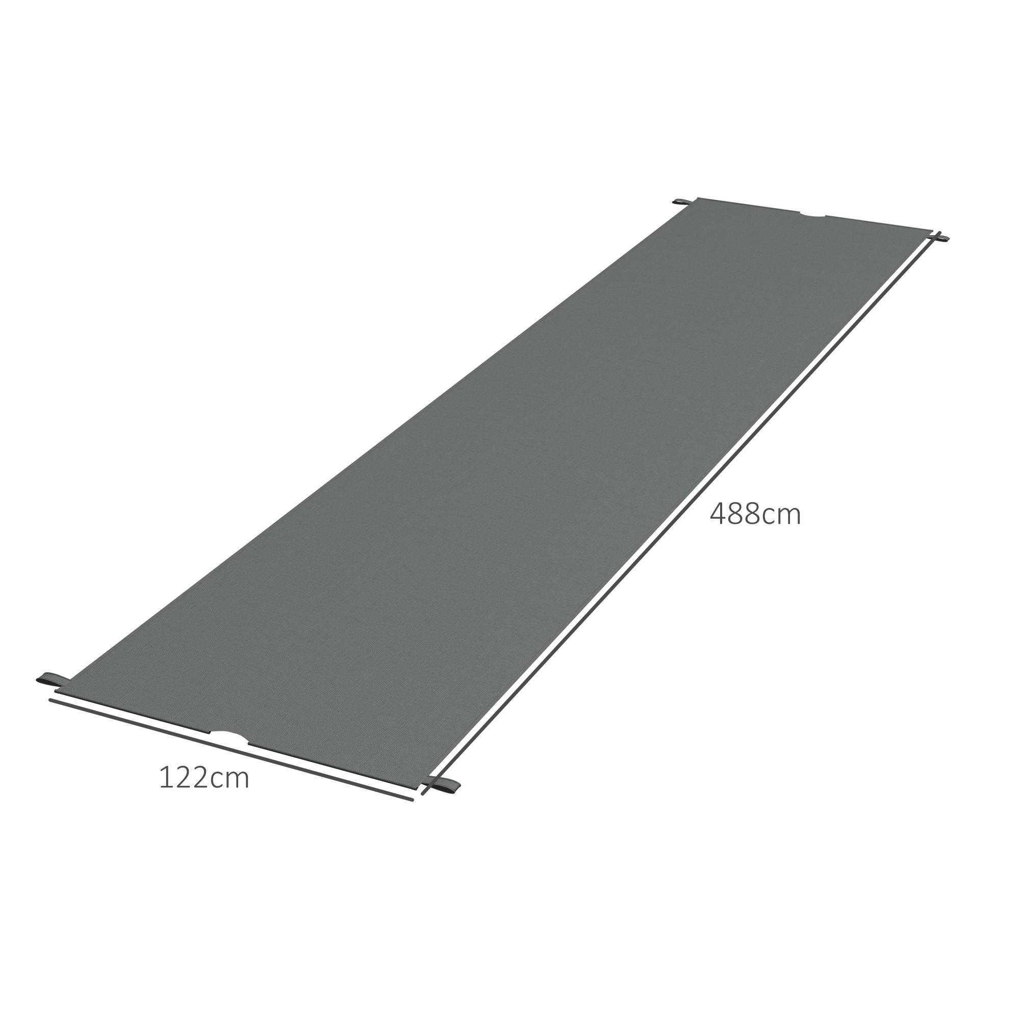 Lot de 2 toiles de rechange pergola rétractable 4,9 x 1,2 m pour pergola de 3 x 3 m polyester protection UV gris foncé - Image 5