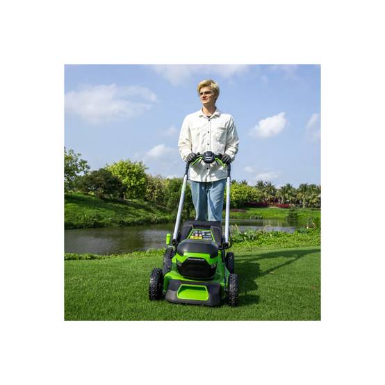 Greenworks - Tondeuse à gazon tractée Brushless 46cm 60V GREENWORKS - Batterie 4,0Ah - Chargeur - GD60LM46SPK4 - Image 4