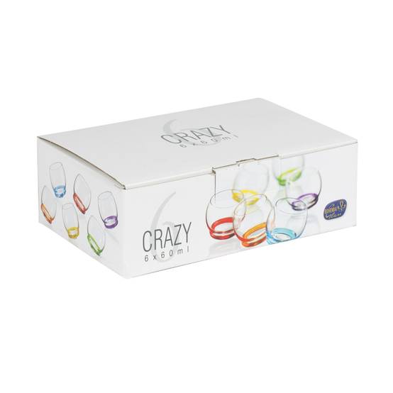 Autre - Coffret de 6 verres mini Culbuto 6 cl avec fonds colorés assortis - Image 2