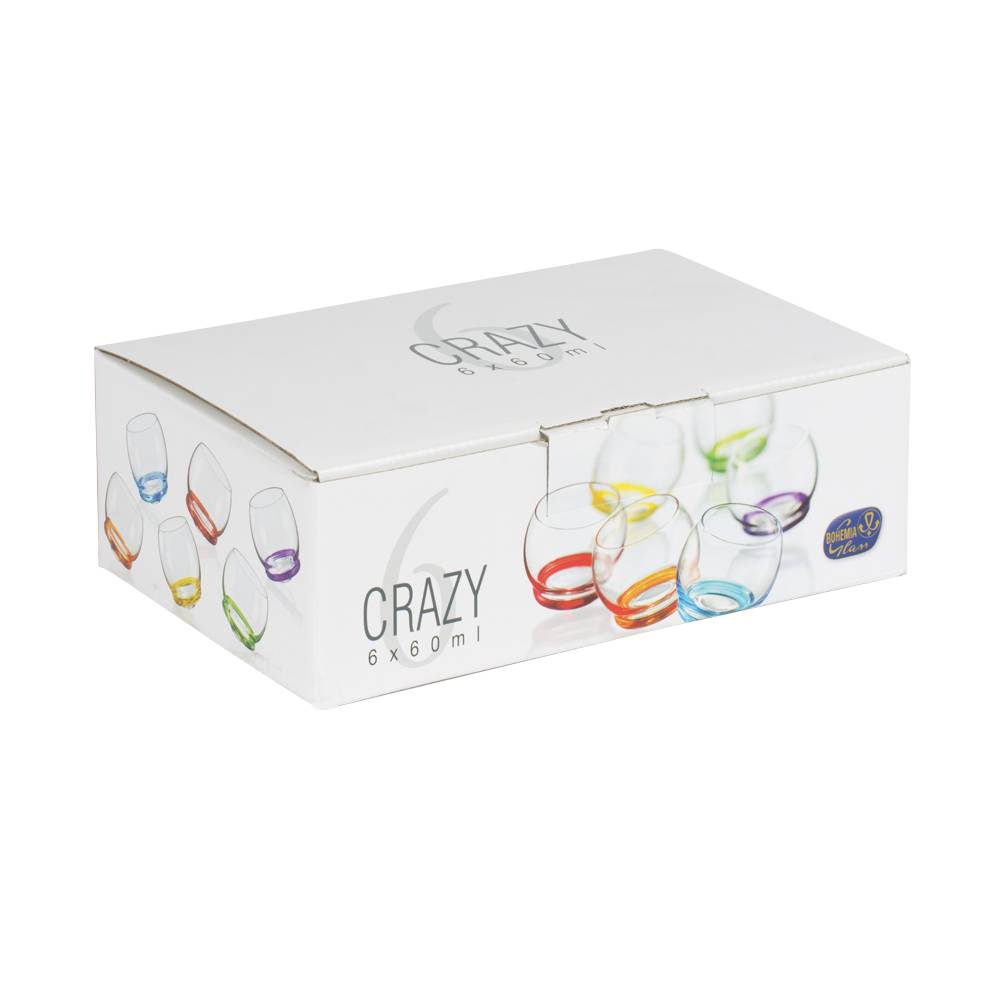 Autre - Coffret de 6 verres mini Culbuto 6 cl avec fonds colorés assortis - Image 2