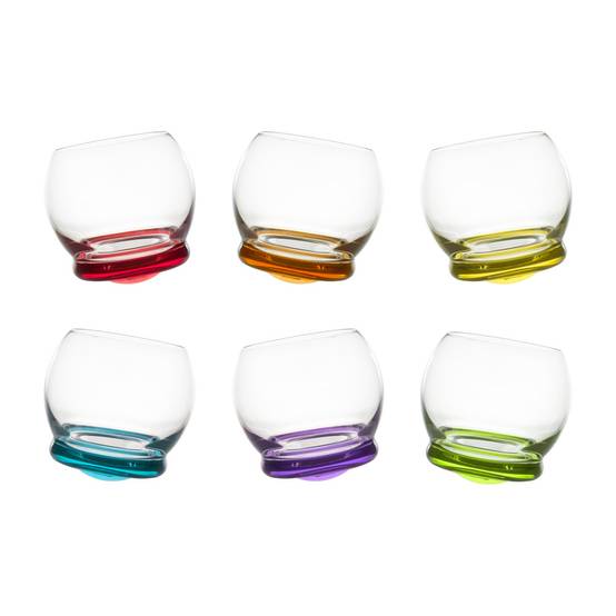 Autre - Coffret de 6 verres mini Culbuto 6 cl avec fonds colorés assortis - Image 1