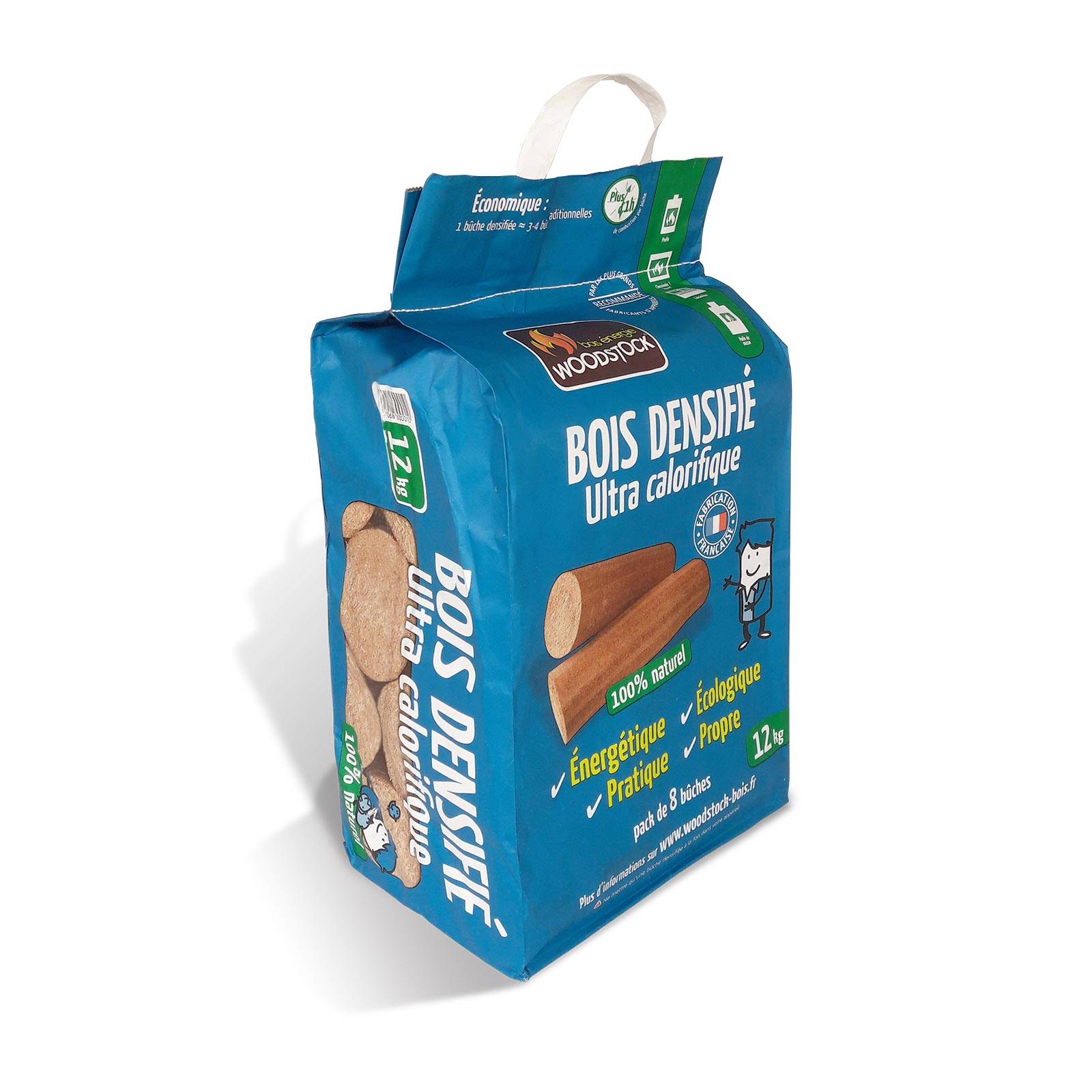 WOODSTOCK - Bûche calorifique densifiée 12kg  8 pcs  Woodstock - Image 5
