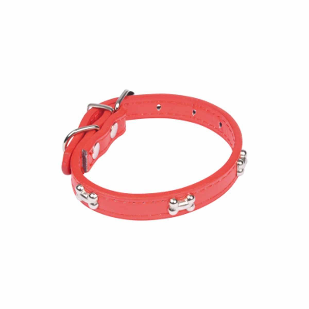Collier Fantaisie pour Chien "Os" 30cm Rouge