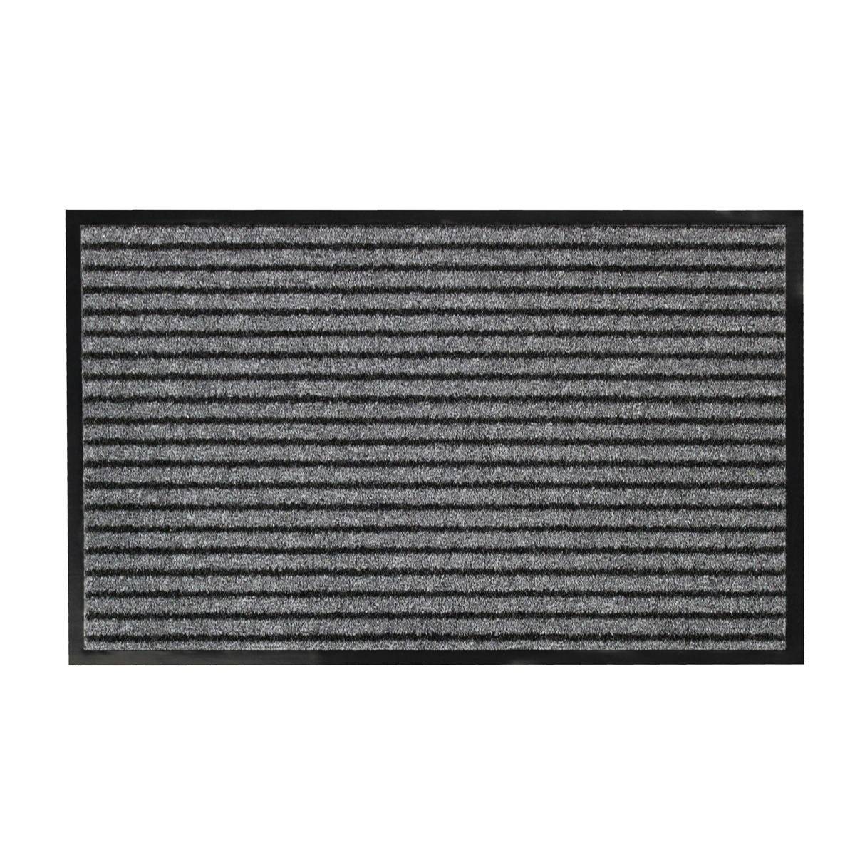 Tapis d'Entrée Anti-Poussière "Toscan" 50x80cm Noir & Gris - Image 1