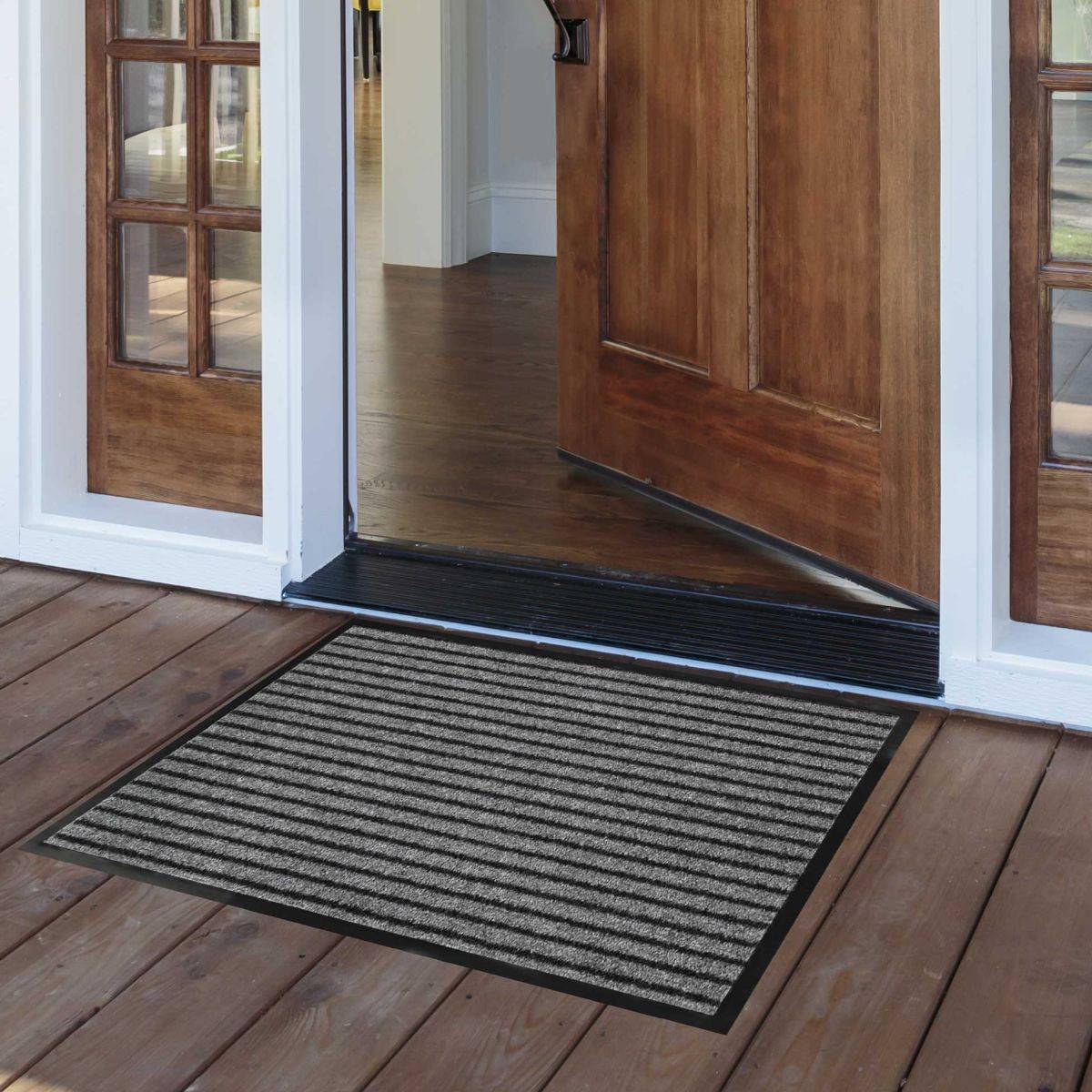 Tapis d'Entrée Anti-Poussière "Toscan" 50x80cm Noir & Gris - Image 4