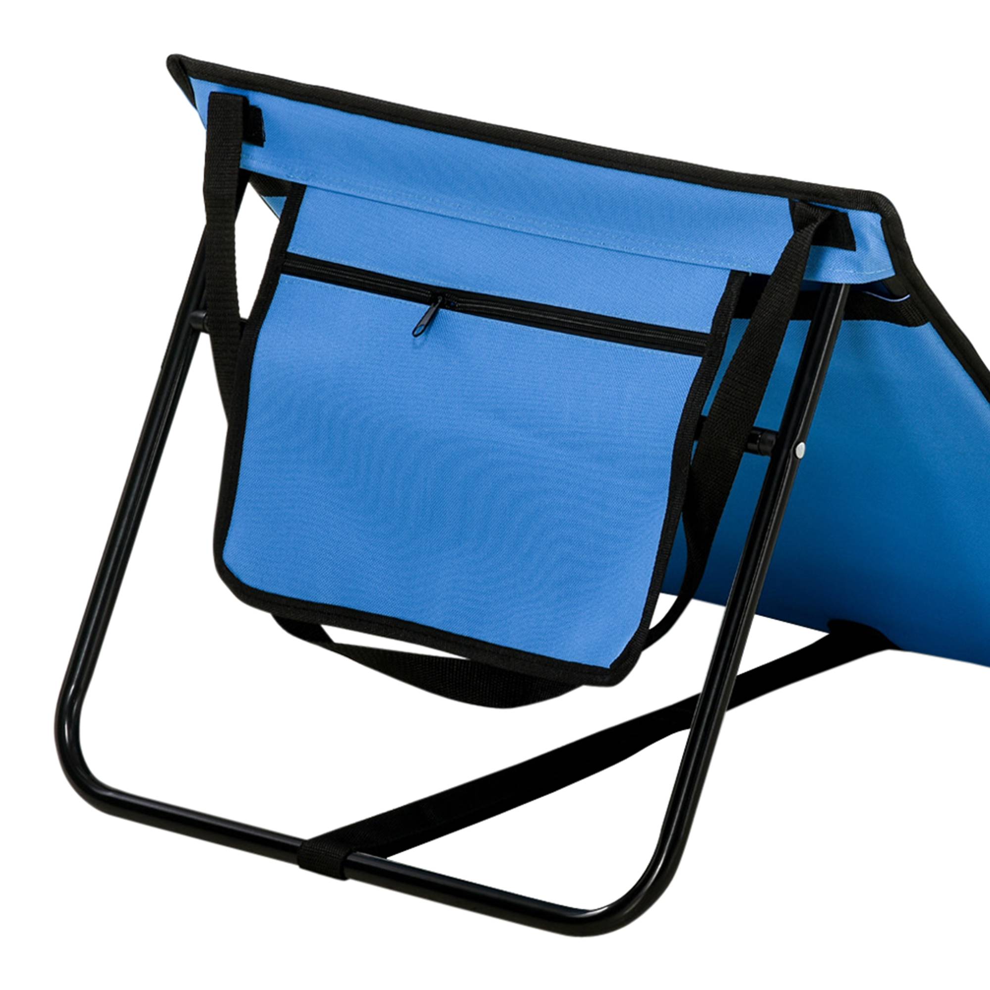 Outsunny - Lot de 2 tapis de plage rembourrés - nattes de plage - dossier inclinable multi-positions - sac transport inclus - métal polyester PVC bleu - Outsunny - Image 7
