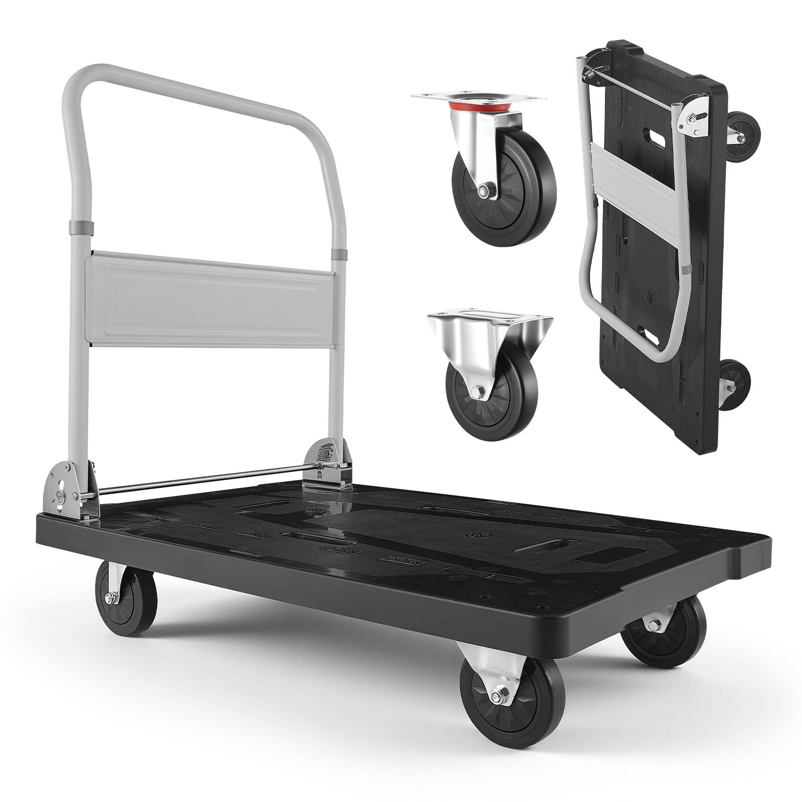 VEVOR Chariot à Plateforme Pliable Chariot Plateau 89,5x59,5 cm Charge 299,37 kg - Image 1