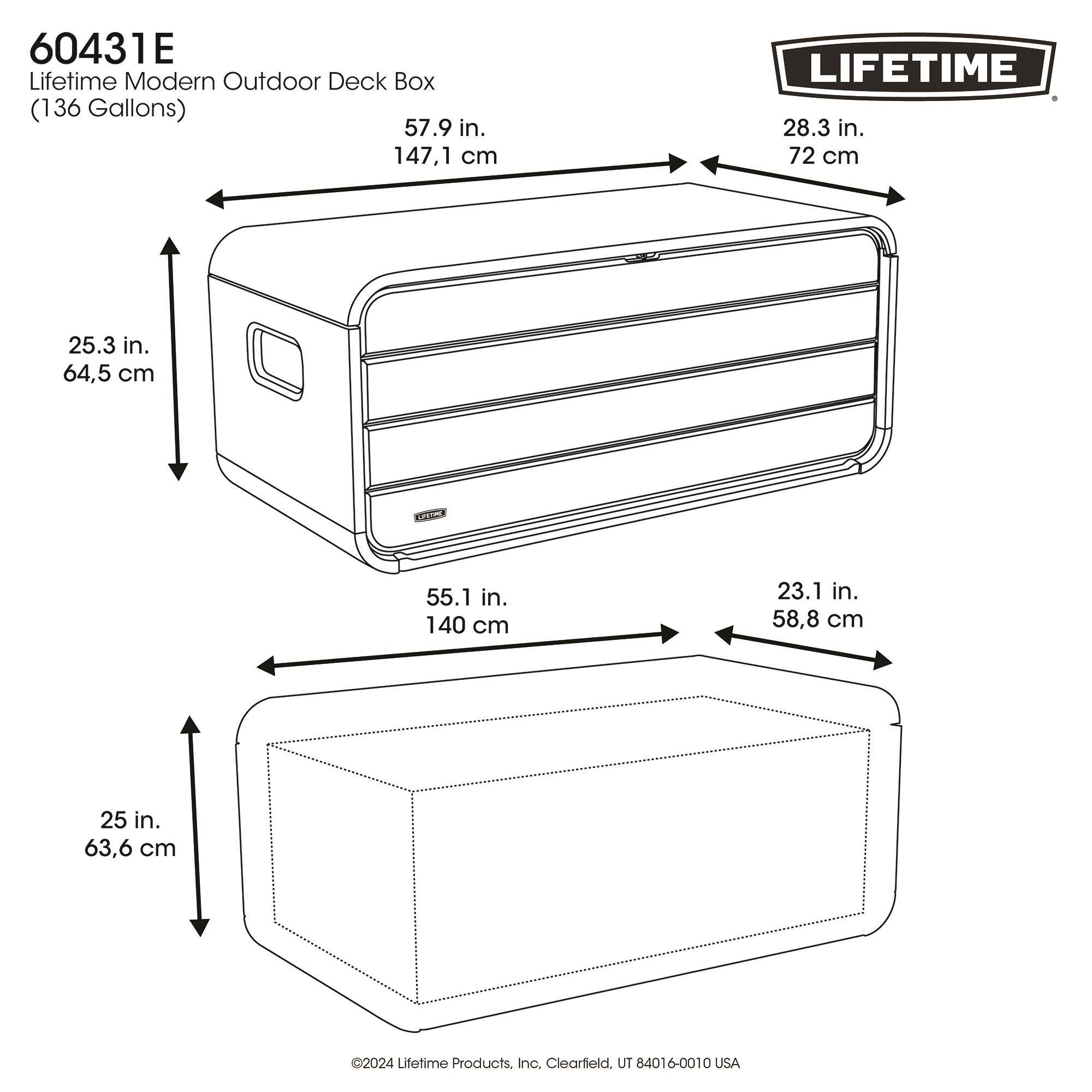 Lifetime - Coffre de rangement exterieur résine Modern Box 515L LIFETIME #60431E - Image 8