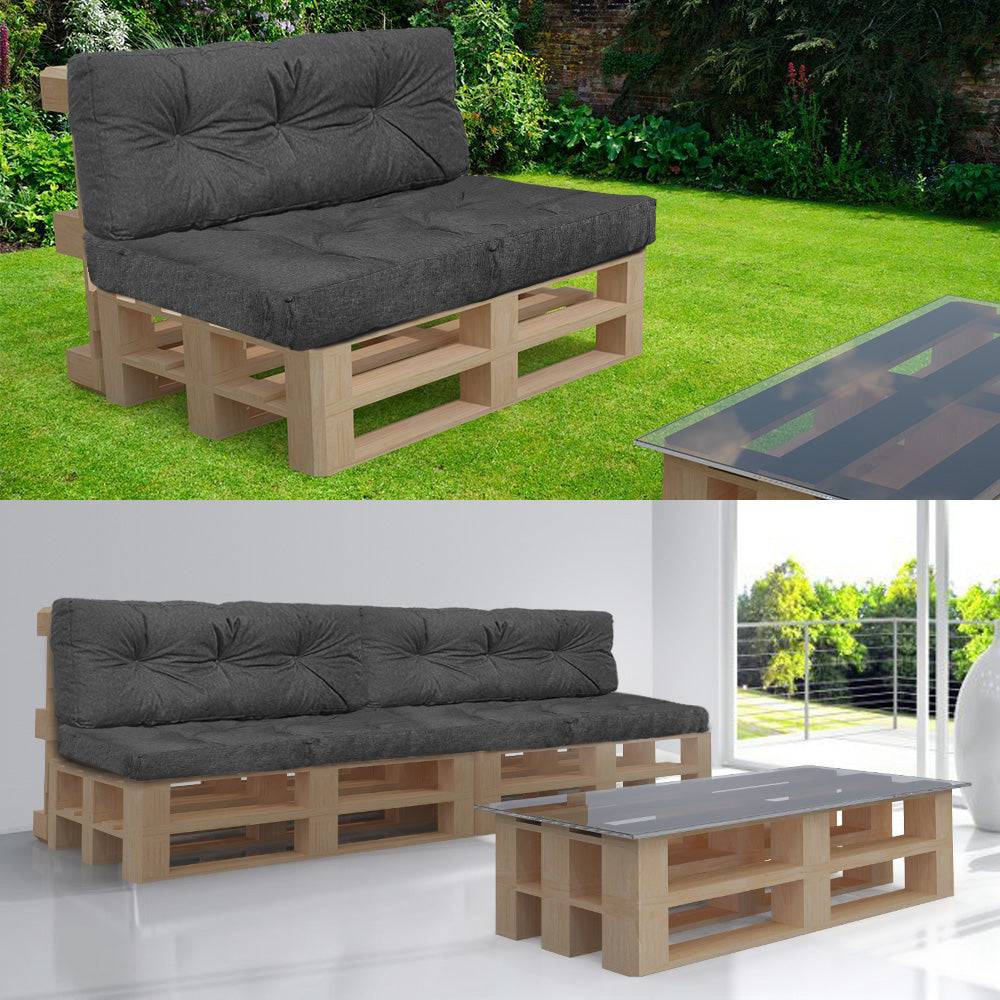 Lot de 4 Coussins pour palettes en bois gris - Image 3