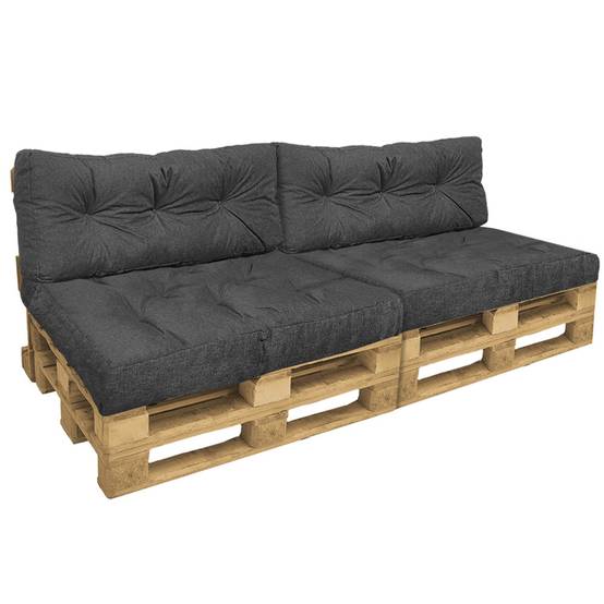 Lot de 4 Coussins pour palettes en bois gris - Image 1
