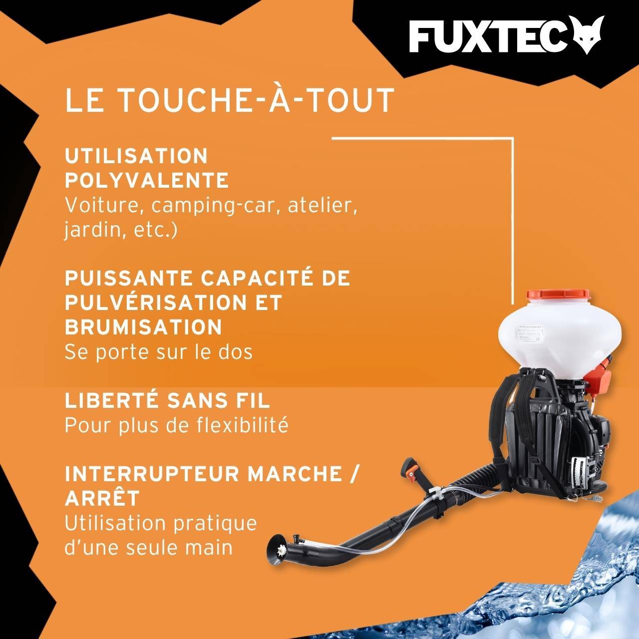 Pulvérisateur atomiseur thermique à dos - FUXTEC FX-MSP2.2 - 41,5cm3, 26 litres - Image 5