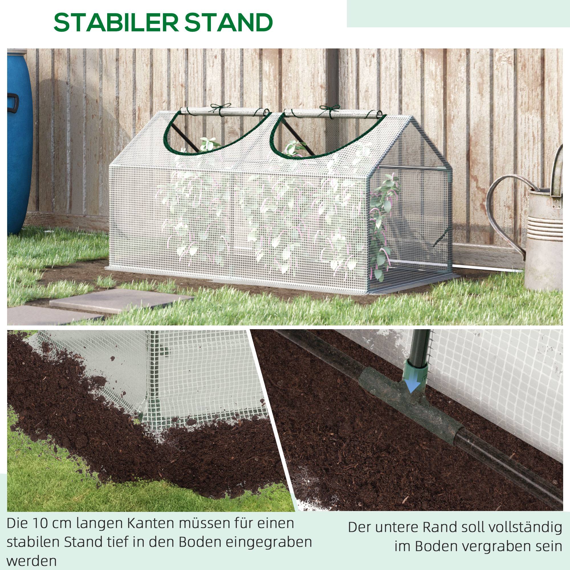 Serre Tunnel Acier PE Pour Tomates Plantes Protection Hivernage 120x60x60cm Blanc - ComfortXL Outdoor Living - Image 6