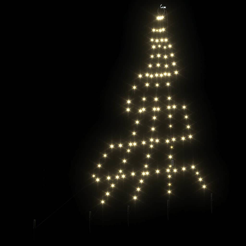 Sapin de Noël | Arbre de Noël LED avec piquets au sol Blanc chaud 182 cm Métal Maison Chic - Image 6