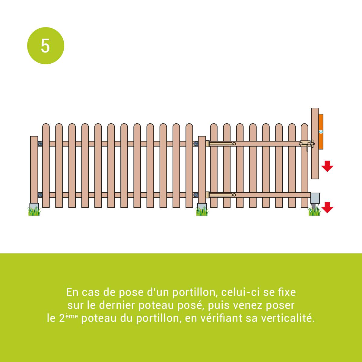 Kit clôture en bois Prunus H 80 à enfoncer - Cémonjardin - Image 6