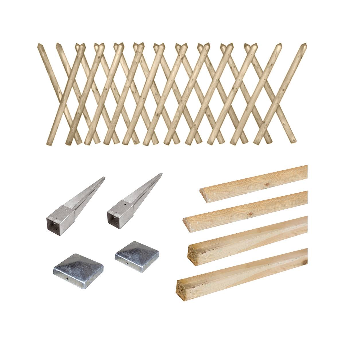 Kit clôture en bois Prunus H 80 à enfoncer - Cémonjardin - Image 1