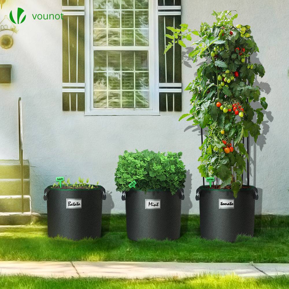 Lot de 5 sacs de plantation non tisse 30L avec poignee Noir - Image 5