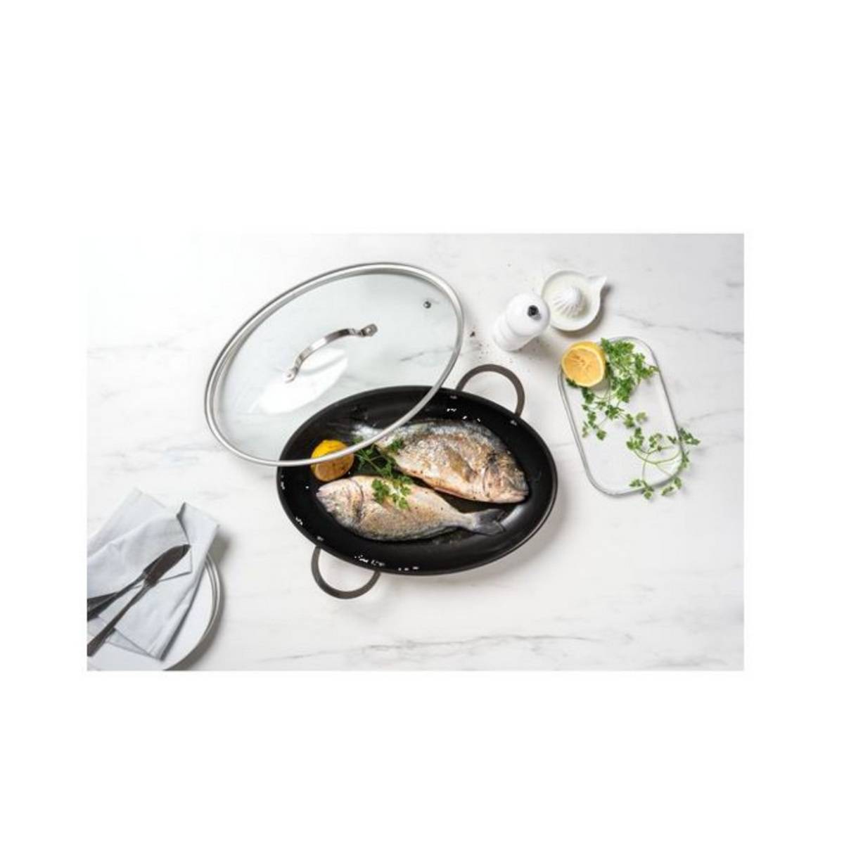 Couvercle ovale pour poêle à poisson 13949384 Beka - Image 4