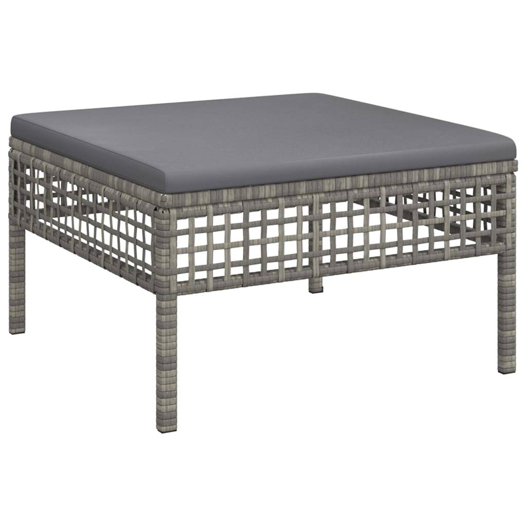 Helloshop26 - Salon de jardin meuble d'extérieur ensemble de mobilier 6 pièces avec coussins gris résine tressée - Image 4