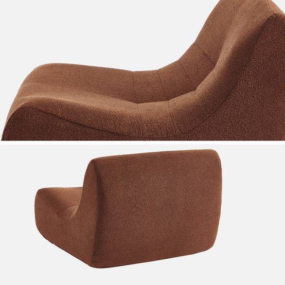 sweeek - Fauteuil chauffeuse en bouclette texturée terracotta style contemporain 1 place | sweeek - Image 6