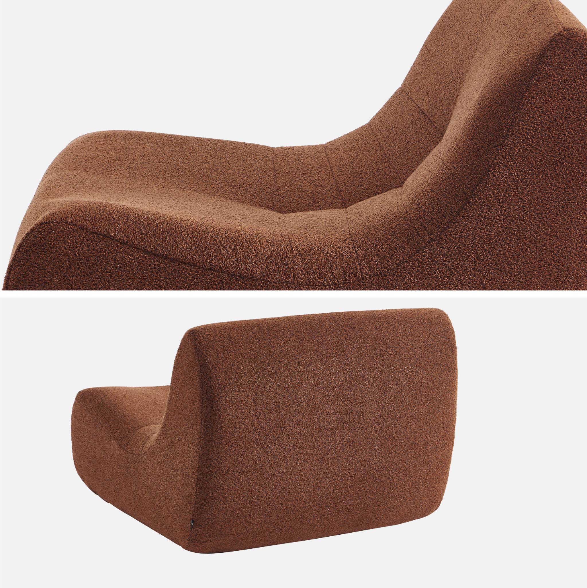sweeek - Fauteuil chauffeuse en bouclette texturée terracotta style contemporain 1 place | sweeek - Image 6