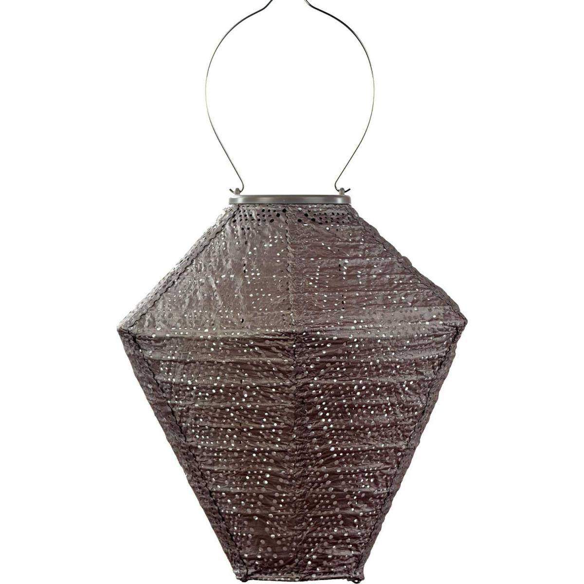 Lumiz - Lanterne solaire Diamond 28 cm Ikat - Taupe - Image 1