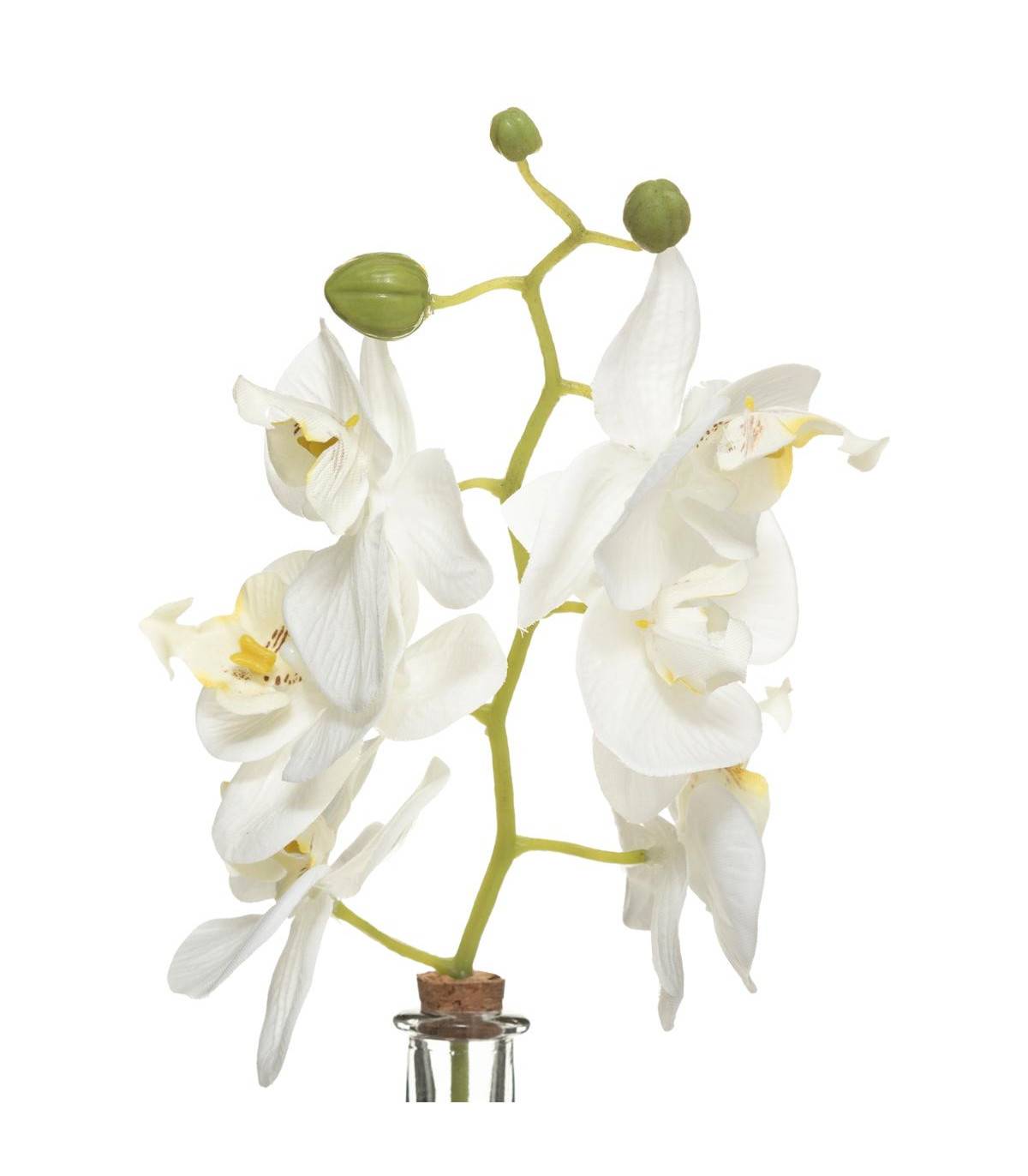 Composition florale artificelle Orchidée en Soie Vase en Verre H 35 cm - Image 2