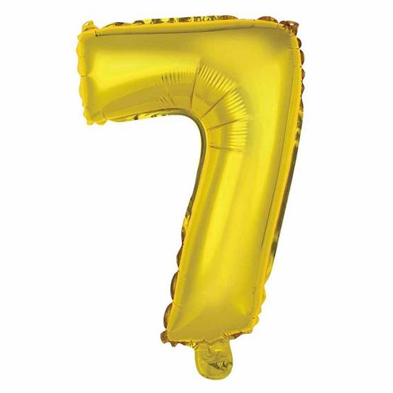 Ballon Gonflable Métallisé "Chiffre 7" 40cm Or - Image 1