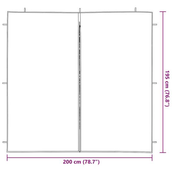 Mur de tente de fête PE et acier bleu 200 x 195 cm - PANGIVO - Image 6