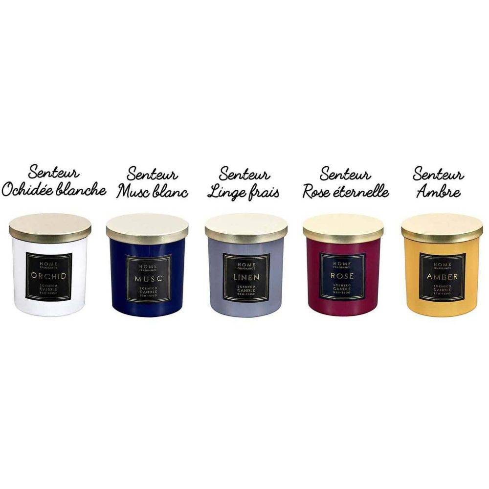 The Home Deco Factory - Bougie parfumée couvercle en métal Fragrance 9 cm (Lot de 5) - Image 3