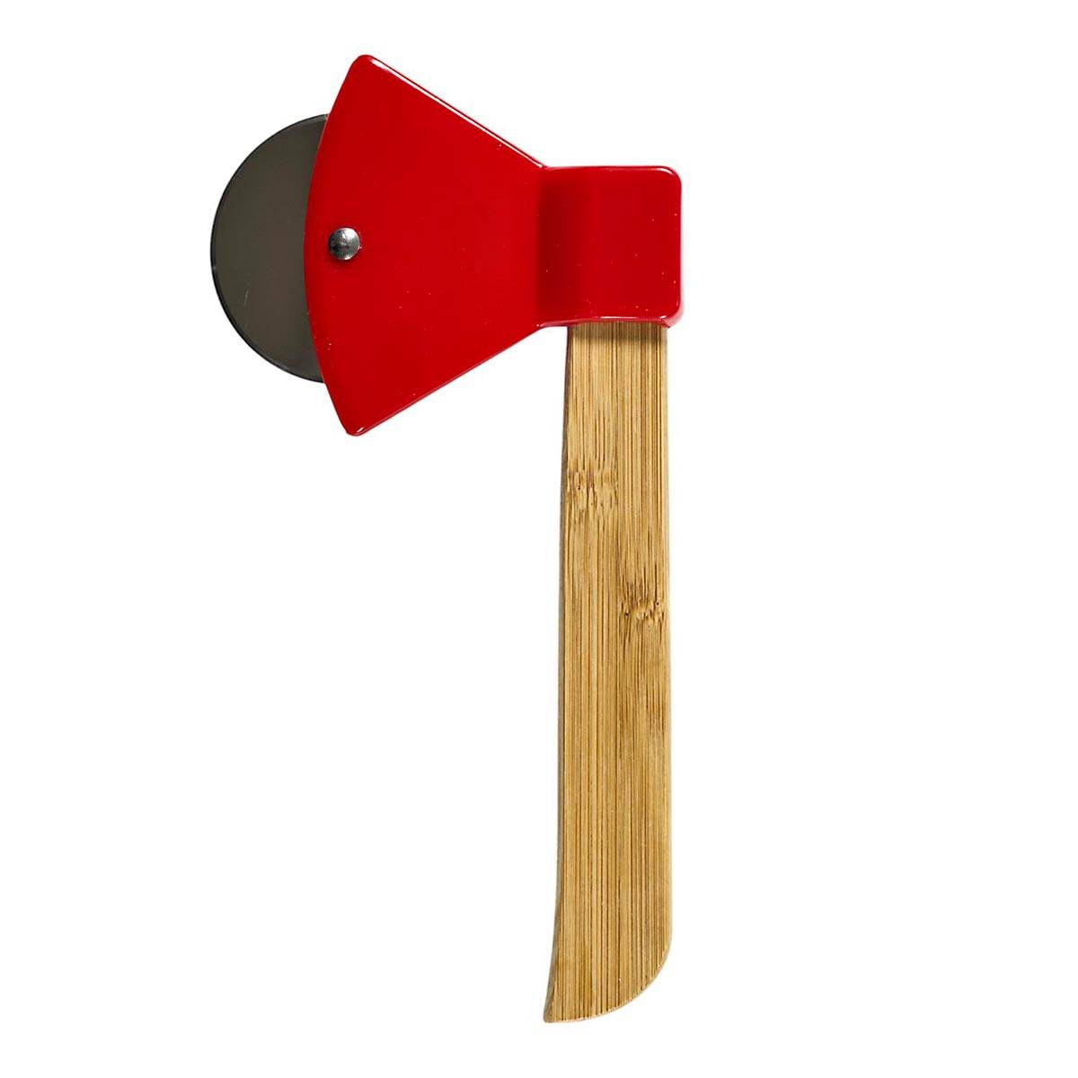 Cook Concept - Roulette à Pizza en Bois "Hache" 21cm Rouge - Image 1