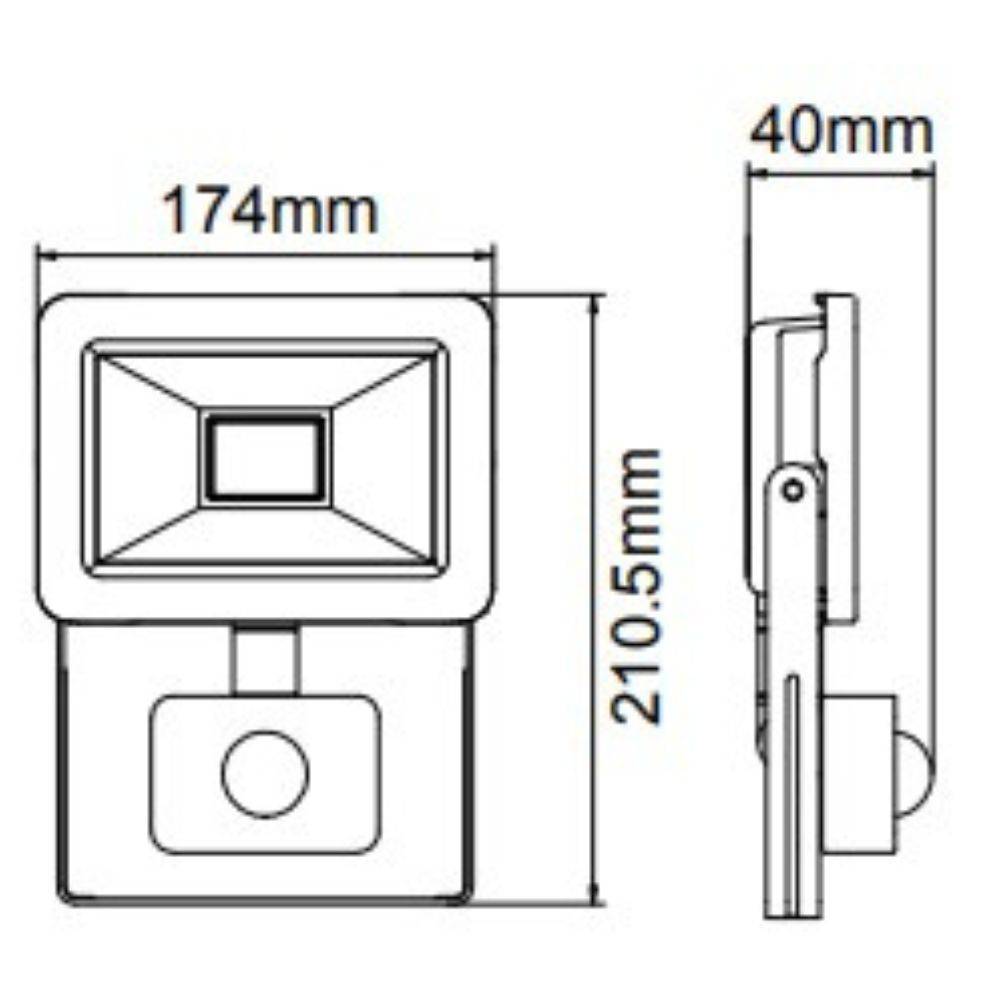 Projecteur LED 50W 4000Lm avec détecteur PIR IP65 - Image 3
