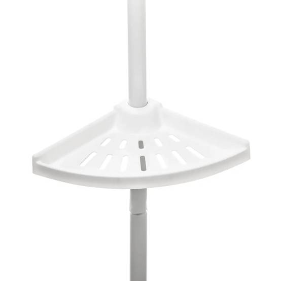 Étagère de Douche d'Angle "Télescopique" 180-240cm Blanc - Image 3