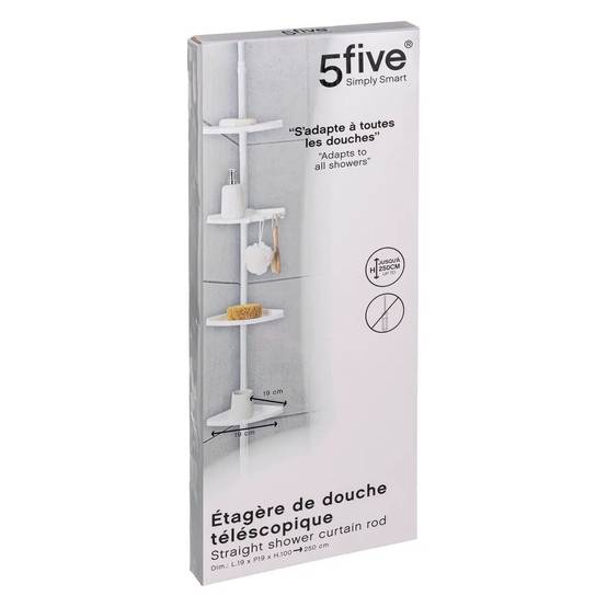 Étagère de Douche d'Angle "Télescopique" 180-240cm Blanc - Image 5