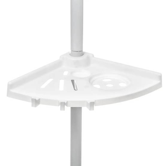 Étagère de Douche d'Angle "Télescopique" 180-240cm Blanc - Image 2