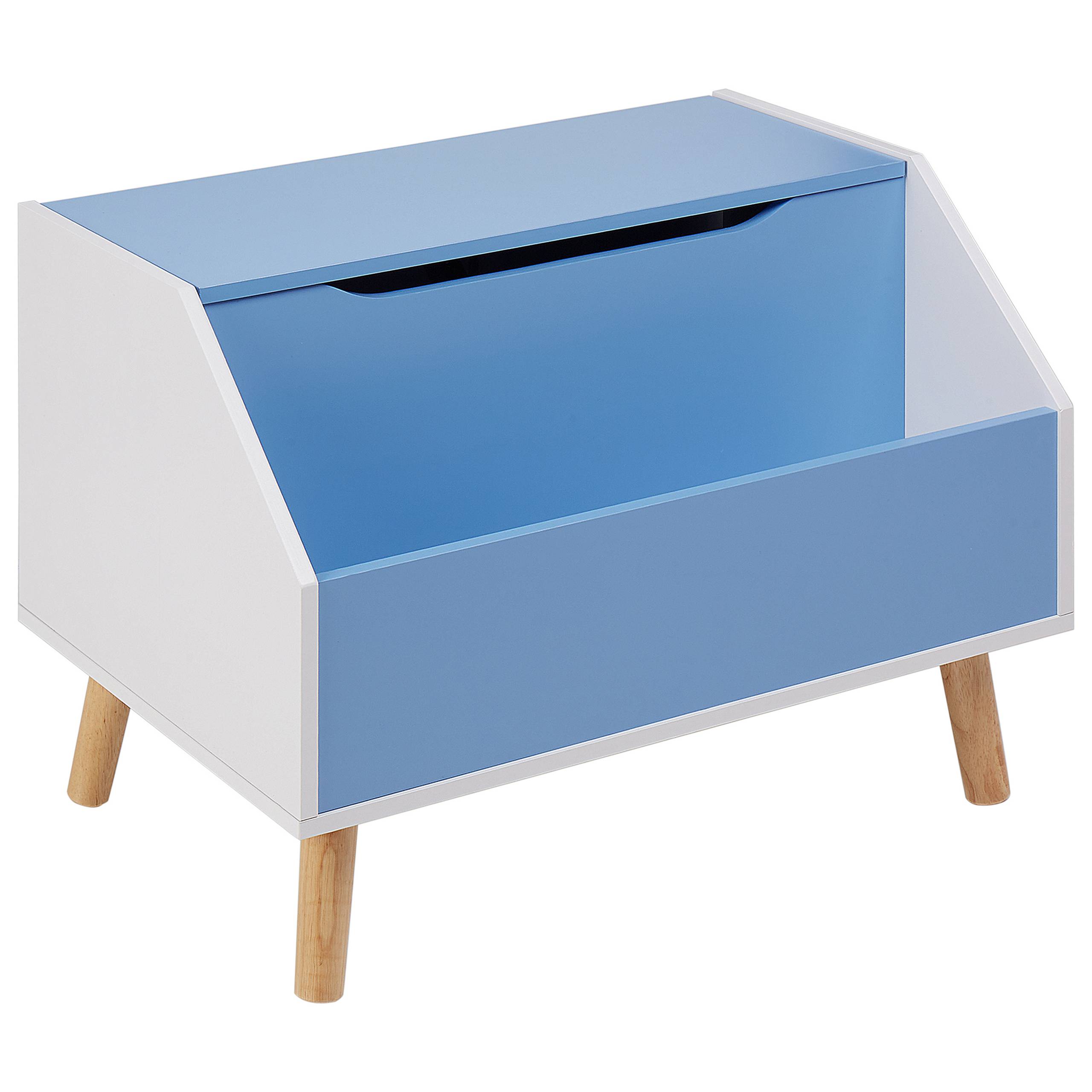 Armoire de rangement Bleu en MDF Couvercle et Étagère pour Chambre d'Enfant Style Moderne - Image 1