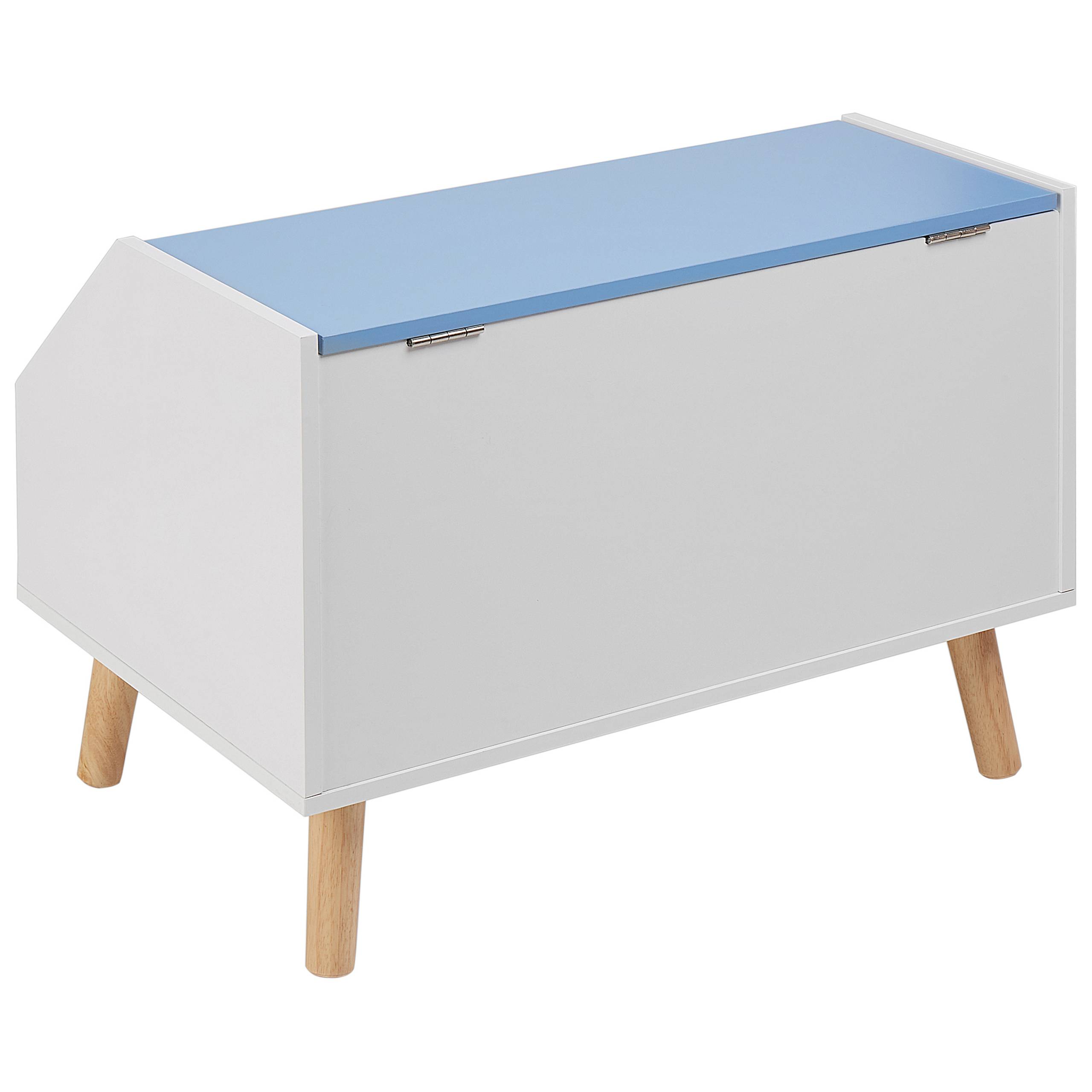Armoire de rangement Bleu en MDF Couvercle et Étagère pour Chambre d'Enfant Style Moderne - Image 6