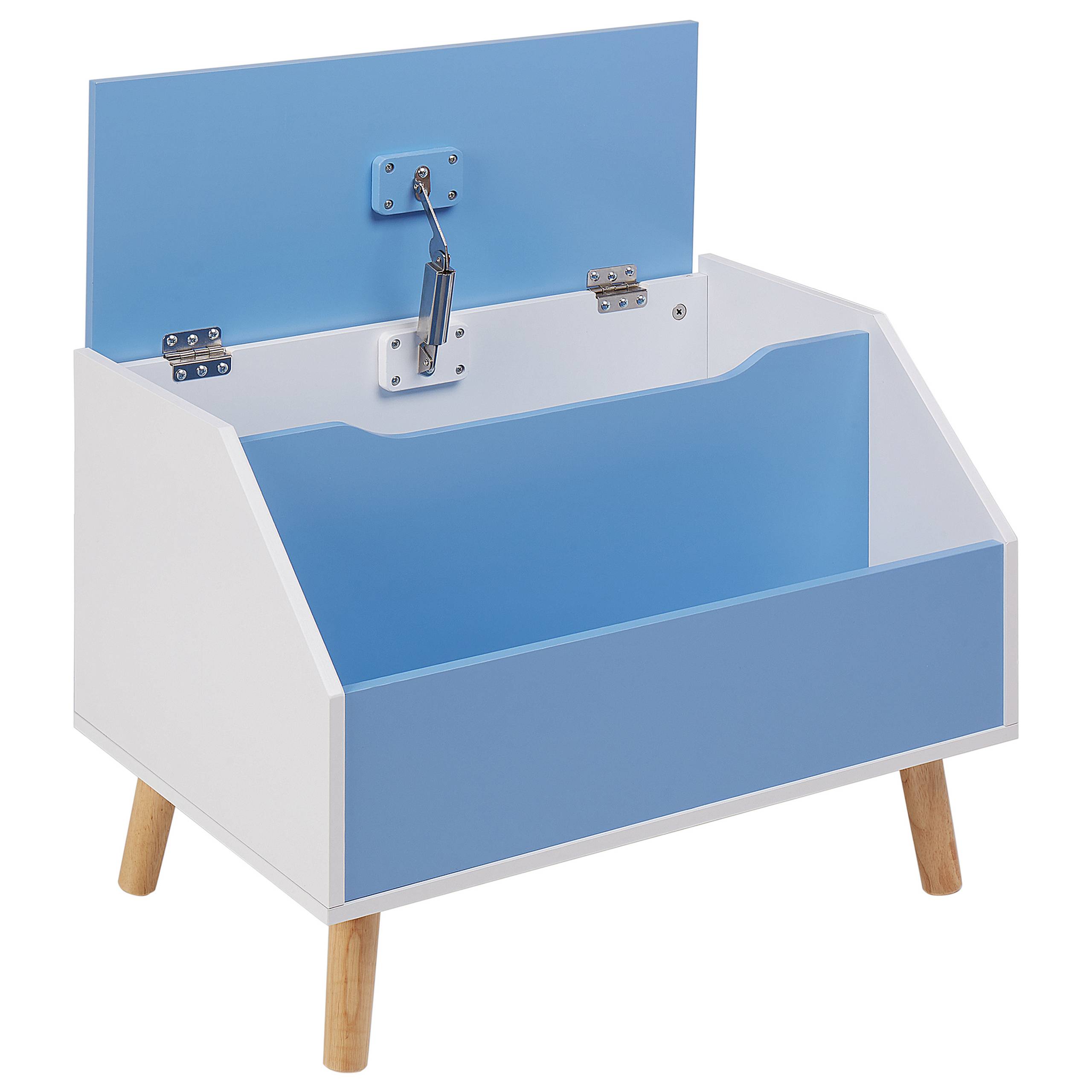 Armoire de rangement Bleu en MDF Couvercle et Étagère pour Chambre d'Enfant Style Moderne - Image 4