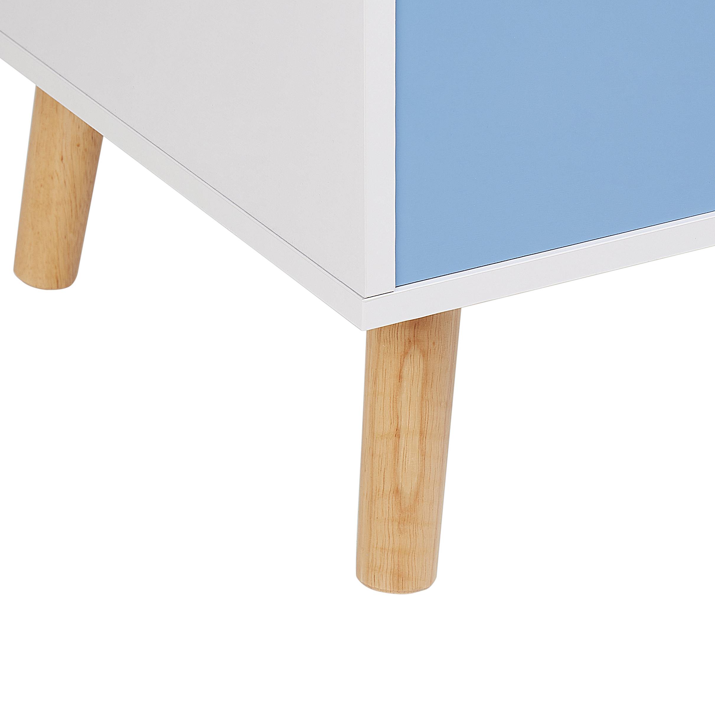 Armoire de rangement Bleu en MDF Couvercle et Étagère pour Chambre d'Enfant Style Moderne - Image 8