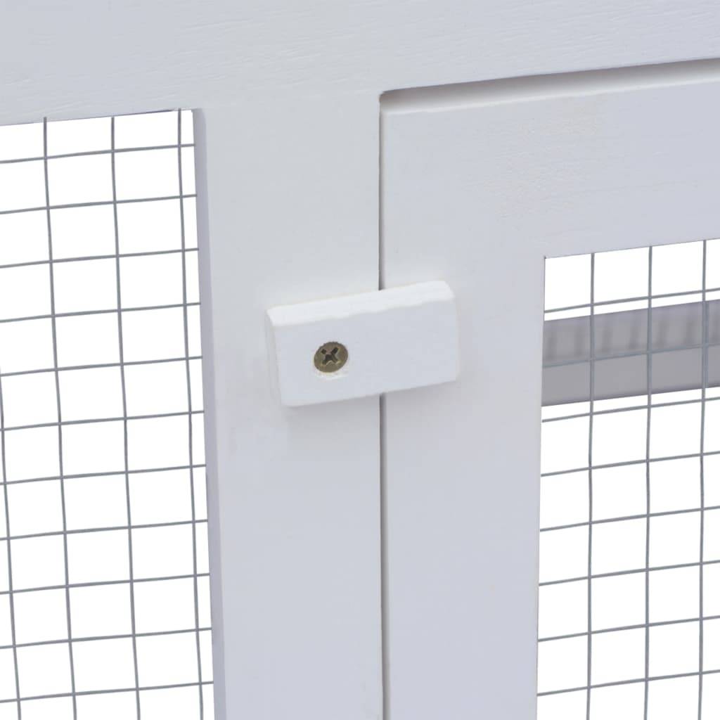 Clapier double étage en bois pour lapins avec enclos sécurisé Blanc et Vert – ComfortXL Outdoor Living - Image 6