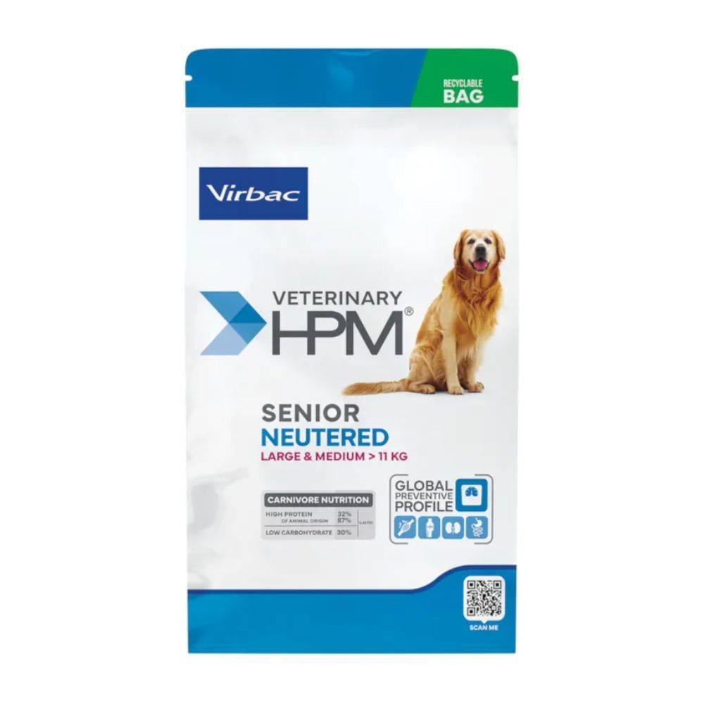 Croquettes Chien Veterinary Hpm Dog Senior Neutered Large & Medium - Virbac 12 kg - Image 1
